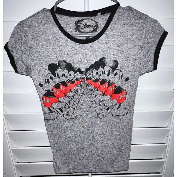 Kids Mickey Mouse Disney Mirrored Ringer T-Shirt - Picture 1 of 7